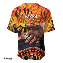 Personalised Happy Father's Day Baseball Jersey Shirt Best Dad Australia Aboriginal