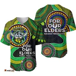 Raiders Rugby Baseball Jersey Shirt NAIDOC Aboriginal