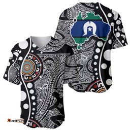Torest Trait Islands Map Mix Aboriginal Pattern Baseball Jersey Shirt