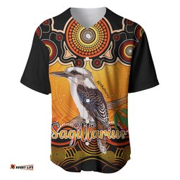 Personalised Australia Sagittarius Kookaburra Zodiac Baseball Jersey Shirt Auz Astrology Aboriginal Red
