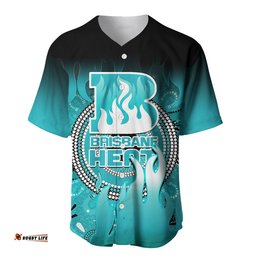Custom Text and Number Brisbane Heat Baseball Jersey Shirt Aboriginal Sunshine