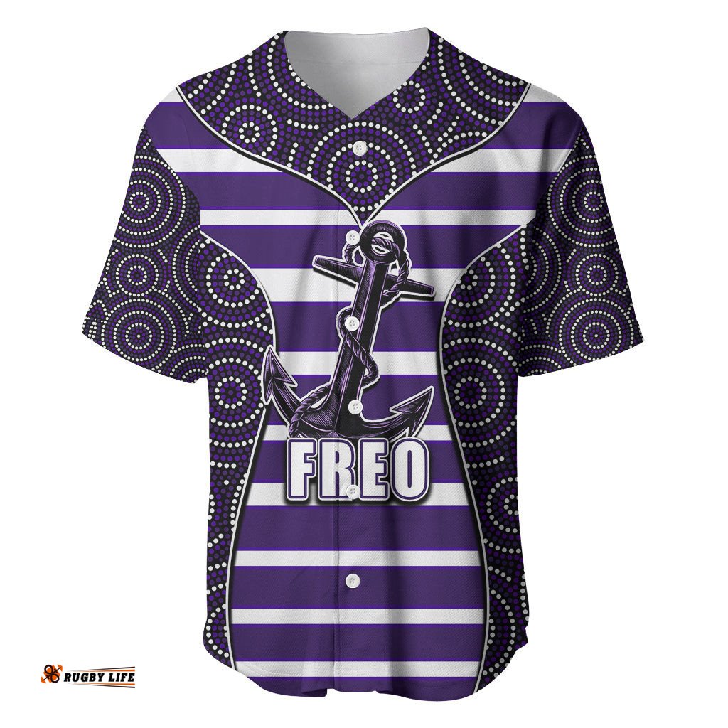 AFL Freo Baseball Jersey Shirt Mix Dot Aboriginal
