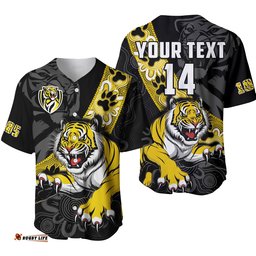 Custom Text And Number Richmond Football Baseball Jersey Shirt Tigers 1885 Indigenous Basic Style