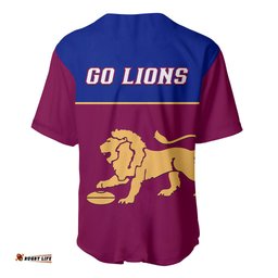 Brisbane Lions Football Baseball Jersey Shirt Sporty Maroon Version