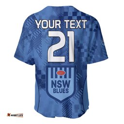 Custom Text And Number NSW Blues Rugby Baseball Jersey Shirt Origin New South Wales Sporty Style