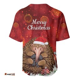 Australia Christmas In July Baseball Jersey Shirt Echidna Santa Claus