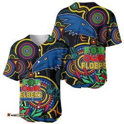 Crows Football Aboriginal Art Baseball Jersey Shirt NAIDOC Indigenous Tribal