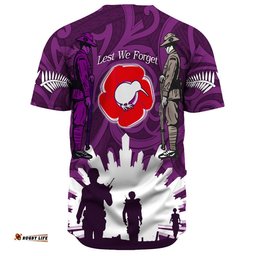 New Zealand Anzac Walking In The Sun Purple Baseball Jersey Shirt