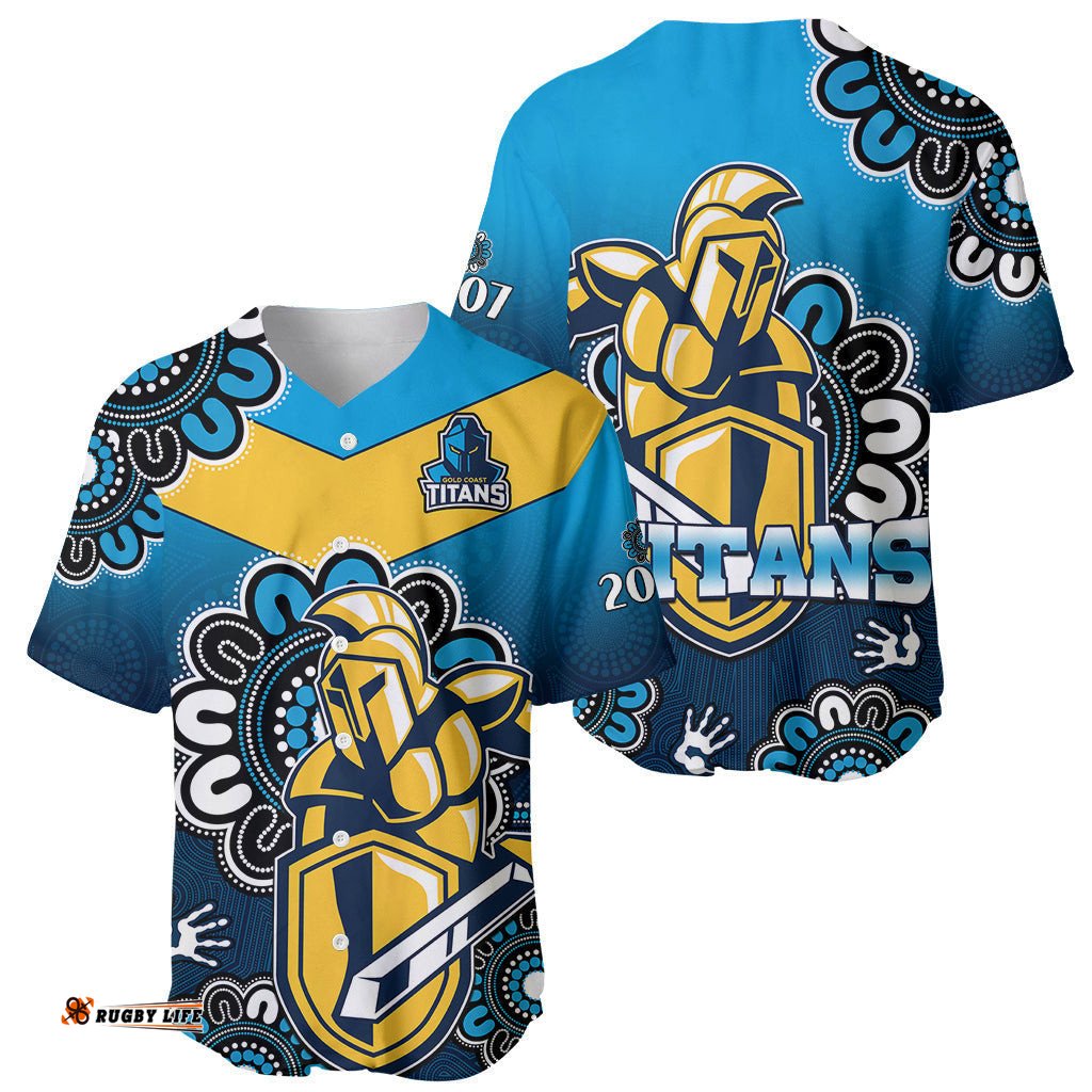 NRL Gold Coast Titans Rugby GLD 2007 Aboriginal Baseball Jersey Shirt