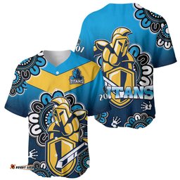 NRL Gold Coast Titans Rugby GLD 2007 Aboriginal Baseball Jersey Shirt