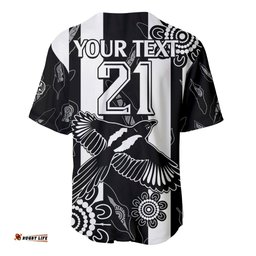 Custom Text And Number Collingwood Football Baseball Jersey Shirt Proud To Be Magpies Aboriginal Version