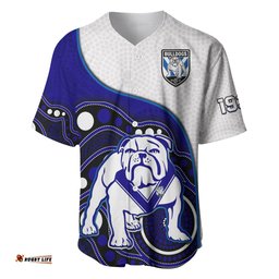 Custom Text And Number Bulldogs Rugby Baseball Jersey Shirt Go Doggies Indigenous Art 01