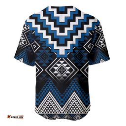 Blue Taniko Aotearoa Baseball Jersey Shirt Niho Taniwha Mix Poutama