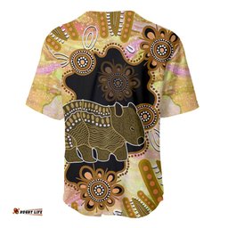 Australia Opal Wombat Baseball Jersey Shirt Aussie Aboriginal Art