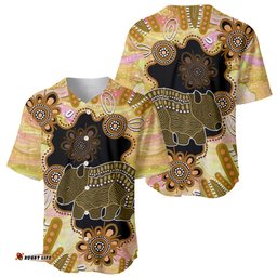 Australia Opal Wombat Baseball Jersey Shirt Aussie Aboriginal Art