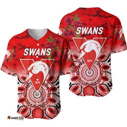 Sydney Swans ANZAC Baseball Jersey Shirt Indigenous Vibes