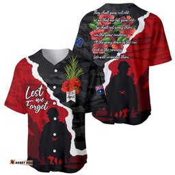 Anzac Day Camouflage Baseball Jersey Shirt Ode of Remembrance