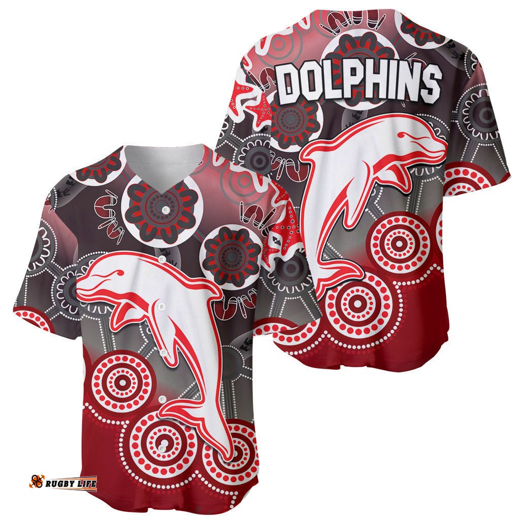 Redcliffe Dolphins Rugby Baseball Jersey Shirt 09
