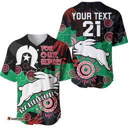 Custom Personalised Rabbitohs Rugby NAIDOC Baseball Jersey Shirt Torres Strait Aboriginal