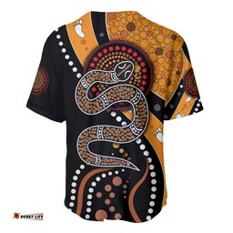 Aboriginal Snake Pattern Dot Art Baseball Jersey Shirt