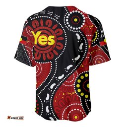 Australia Indigenous Baseball Jersey Shirt Vote Yes Aboriginal Flag Color