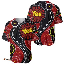 Australia Indigenous Baseball Jersey Shirt Vote Yes Aboriginal Flag Color