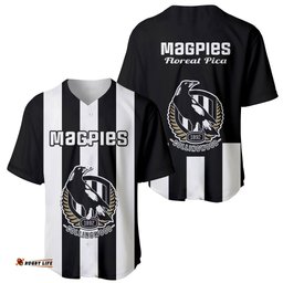 Collingwood Football Baseball Jersey Shirt Go Magpies Sporty Style