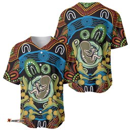 Baby in the Womb Baseball Jersey Shirt Aboriginal Art Style