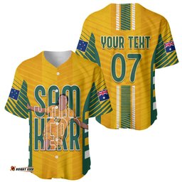 Custom Australia Matildas Baseball Jersey Shirt Sam Kerr Legend