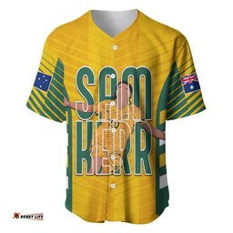 Custom Australia Matildas Baseball Jersey Shirt Sam Kerr Legend