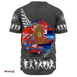 New Zealand Anzac Red Poopy Baseball Jersey Shirt