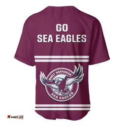 Sea Eagles Rugby Baseball Jersey Shirt Manly Warringah Maroon Sporty Style