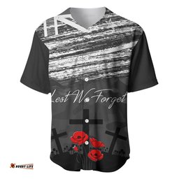 ANZAC DAY Baseball Jersey Shirt Camo Style Lest We Forget 09