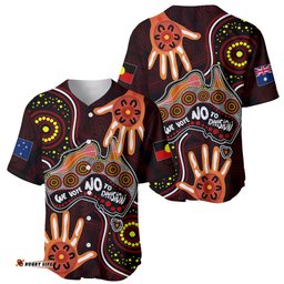 Australia Indigenous Baseball Jersey Shirt We Vote NO To Division Aboriginal Map 02
