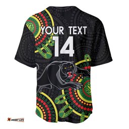 Custom NRL Panthers NAIDOC Week Baseball Jersey Shirt Keep The Fire Burning Indigenous Art