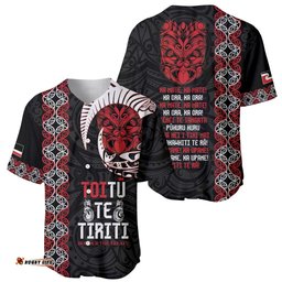 Aotearoa Toitu Te Tiriti Baseball Jersey Shirt Honour The Treaty Maori Haka