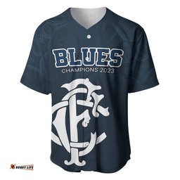 Custom AFL Blues Champions Baseball Jersey Shirt Proud Carlton Aboriginal Vibe