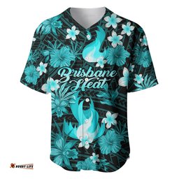 Australian Heat Cricket Baseball Jersey Shirt Baeuty Pacific Hibiscus and Polynesian Pattern