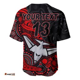Custom Text and Number Bombers Football Baseball Jersey Shirt Essendon Aboriginal