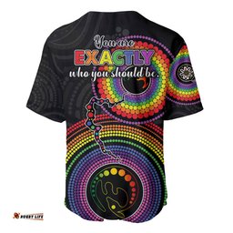Australia LGBT Baseball Jersey Shirt You Are Exactly Who You Should Be Aboriginal Style