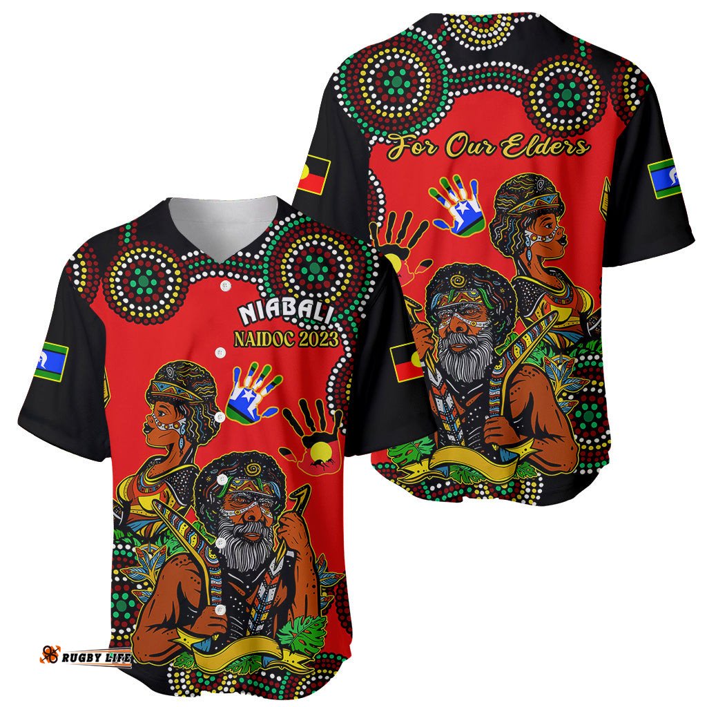 Australia NAIDOC Baseball Jersey Shirt Niabali Indigenous For Our Elders