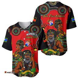 Australia NAIDOC Baseball Jersey Shirt Niabali Indigenous For Our Elders