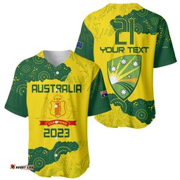 Custom Australia Cricket Baseball Jersey Shirt History Commemorative World Cup Winners