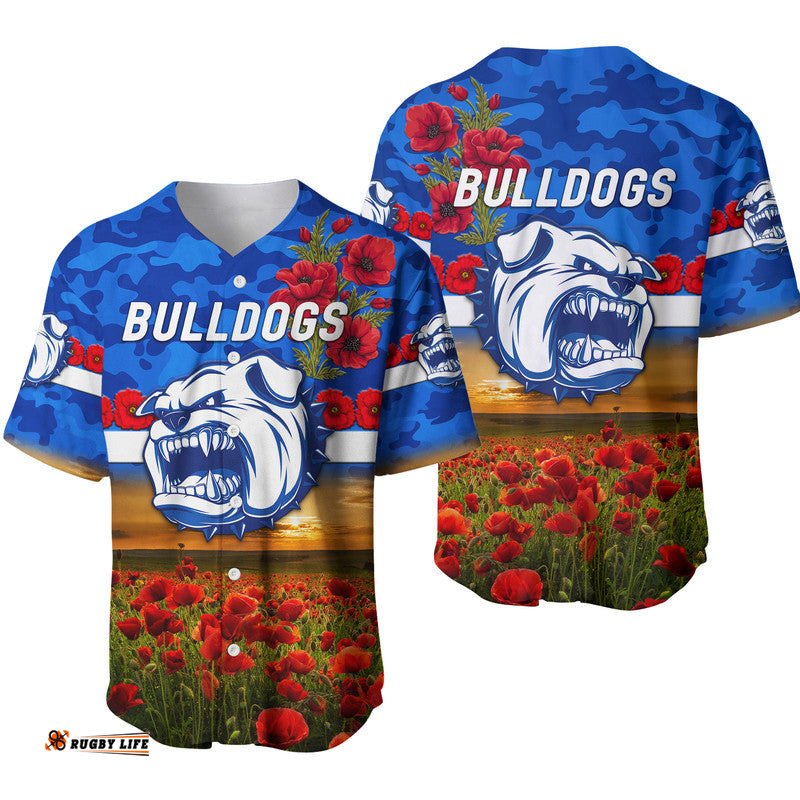 Western Bulldogs ANZAC Baseball Jersey Shirt Poppy Vibes