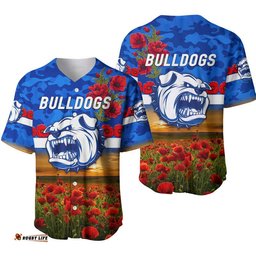 Western Bulldogs ANZAC Baseball Jersey Shirt Poppy Vibes