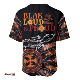 Australia NAIDOC 2024 Baseball Jersey Shirt Blak Loud and Proud Aboriginal Lizard Art
