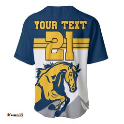 Custom Text And Number Brumbies Rugby Union Baseball Jersey Shirt Australia Silhouettes Of Horses