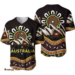 Sydney Australia Baseball Jersey Shirt Aboriginal Art Sydney Opera House