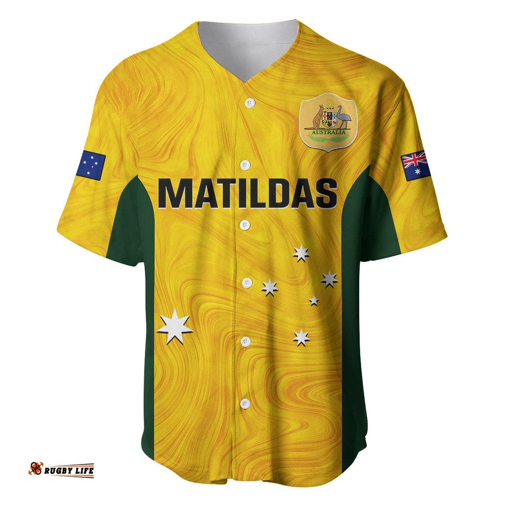 Australia Soccer Baseball Jersey Shirt Gold Matildas World Cup Go Champions
