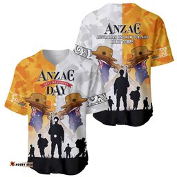 Australia And New Zealand ANZAC Day Baseball Jersey Shirt Lest We Forget